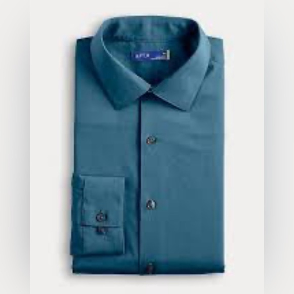 Apt. 9 Other - APT 9 Mens Premier Flex No Iron Aqua Button Up LS Shirt NEW Size XXL